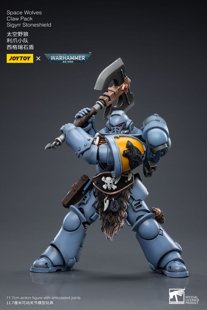 Warhammer 40k Action Figure 1/18 Space Wolves Claw Pack Sigyrr Stoneshield 12 cm