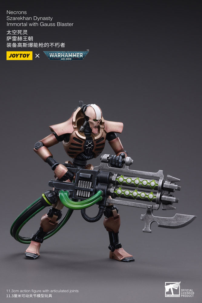 Warhammer 40k Action Figure 2-Pack 1/18 Necrons Szarekhan Dynasty Immortal with Gauss Blaster 11 cm