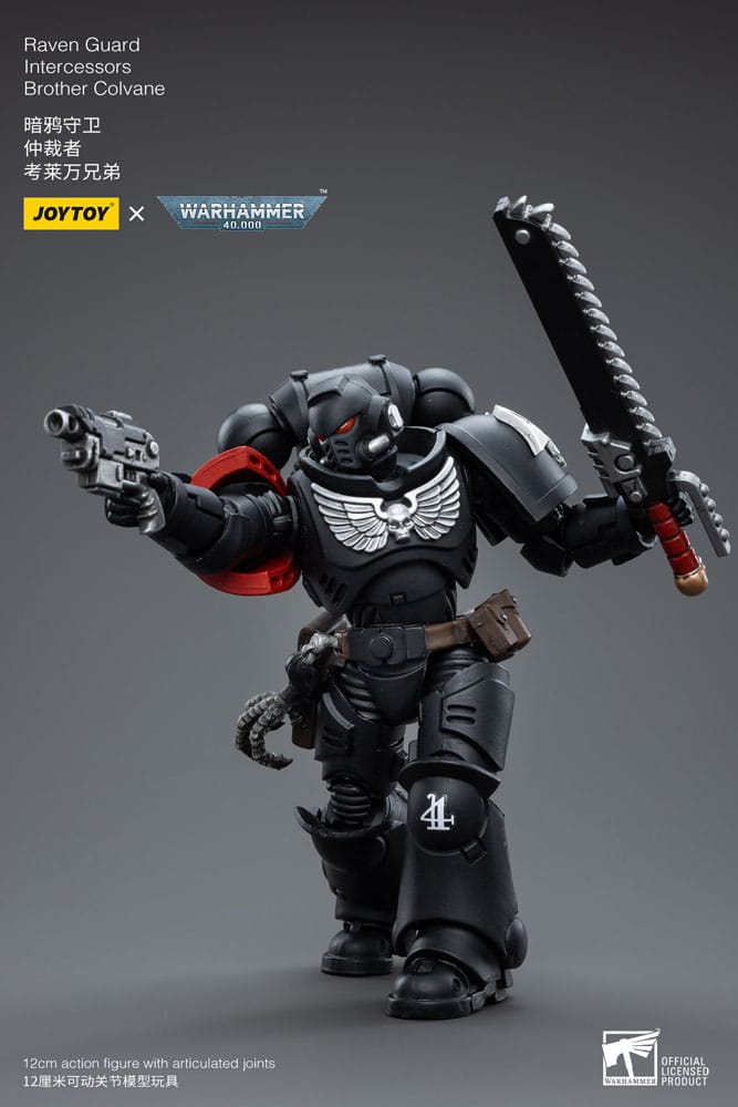 Warhammer 40k Action Figure 1/18 Raven Guard Intercessors Brother Colvane 12 cm