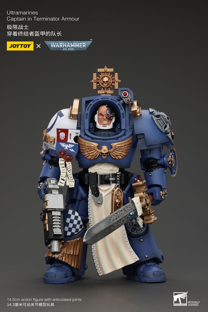 Warhammer 40k Action Figure 1/18 Ultramarines Captain In Terminator Armor 14 cm