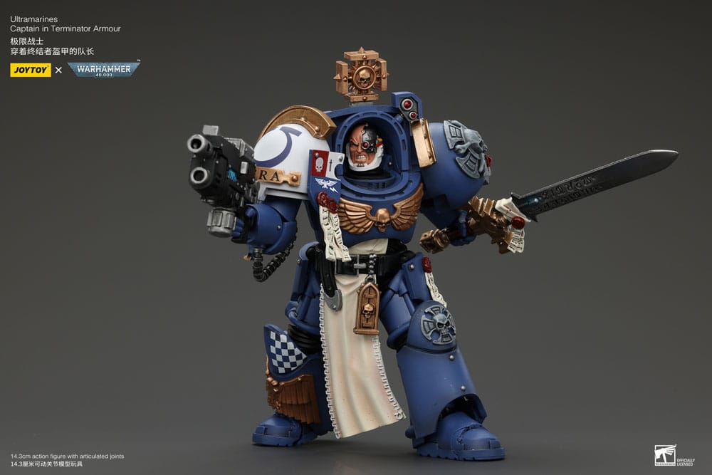 Warhammer 40k Action Figure 1/18 Ultramarines Captain In Terminator Armor 14 cm