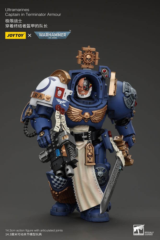 Warhammer 40k Action Figure 1/18 Ultramarines Captain In Terminator Armor 14 cm