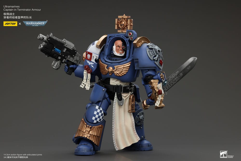 Warhammer 40k Action Figure 1/18 Ultramarines Captain In Terminator Armor 14 cm