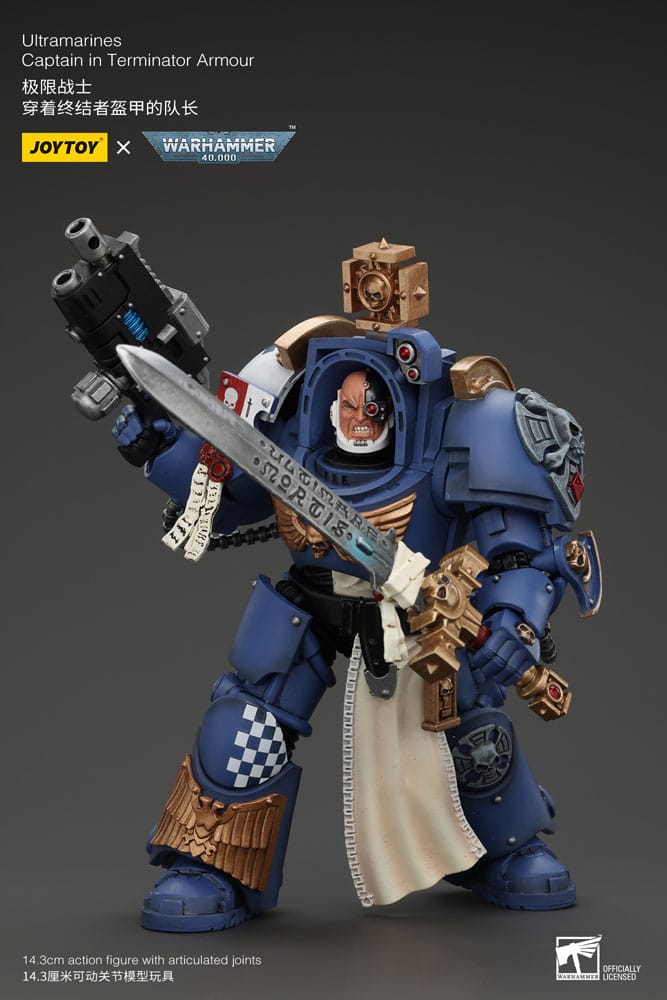 Warhammer 40k Action Figure 1/18 Ultramarines Captain In Terminator Armor 14 cm