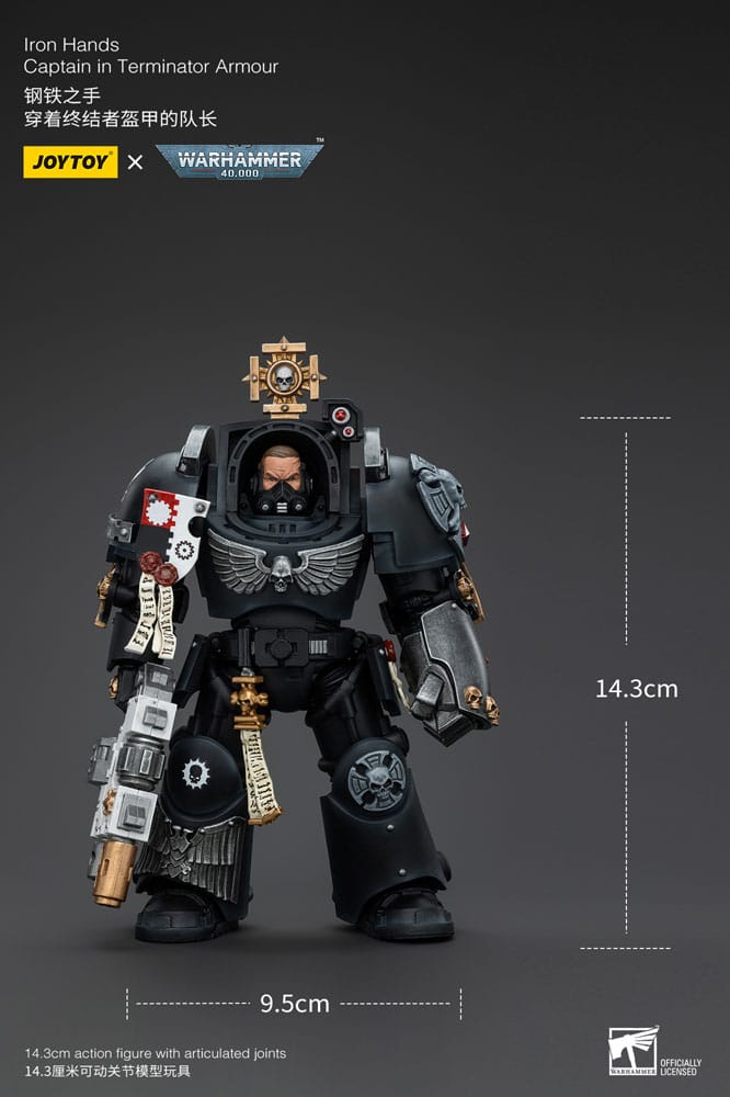 Warhammer 40k Action Figure 1/18 Iron Hands Captain in Terminator Armour 14 cm