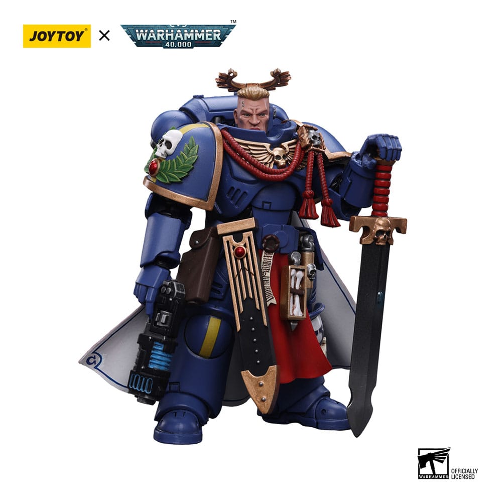 Warhammer 40k Action Figure 1/18 Ultramarines Primaris Captain with Power Sword and Plasma Pistol 12 cm