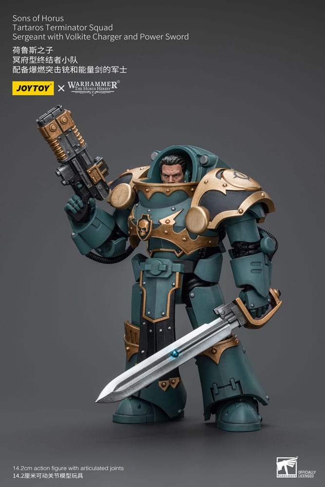 Warhammer The Horus Heresy Action Figure 1/18 Tartaros Terminator Squad Sergeant With Volkite Charger And Power Sword 12 cm