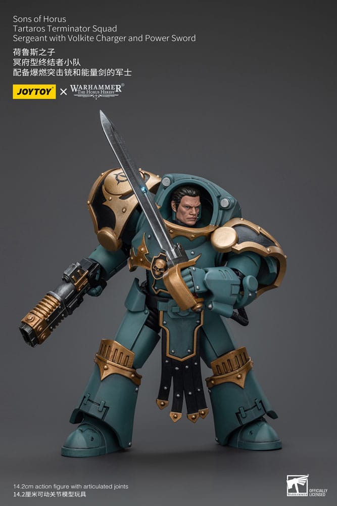 Warhammer The Horus Heresy Action Figure 1/18 Tartaros Terminator Squad Sergeant With Volkite Charger And Power Sword 12 cm