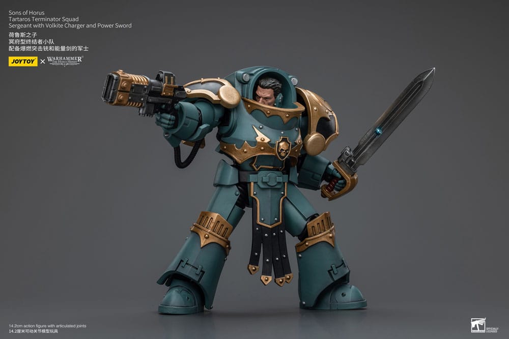 Warhammer The Horus Heresy Action Figure 1/18 Tartaros Terminator Squad Sergeant With Volkite Charger And Power Sword 12 cm