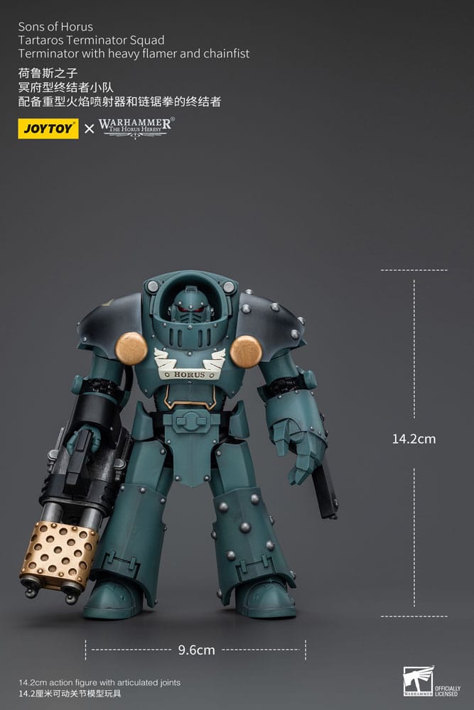 Warhammer The Horus Heresy Action Figure 1/18 Tartaros Terminator Squad Terminator With Heavy Flamer And Chainfist 12 cm