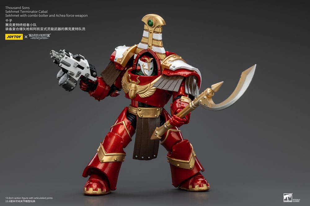 Warhammer The Horus Heresy Action Figure 1/18 Thousand Sons Sekhmet Terminator Cabal Sekhmet with Combi-Bolter and Achea Force Weapon 14 cm