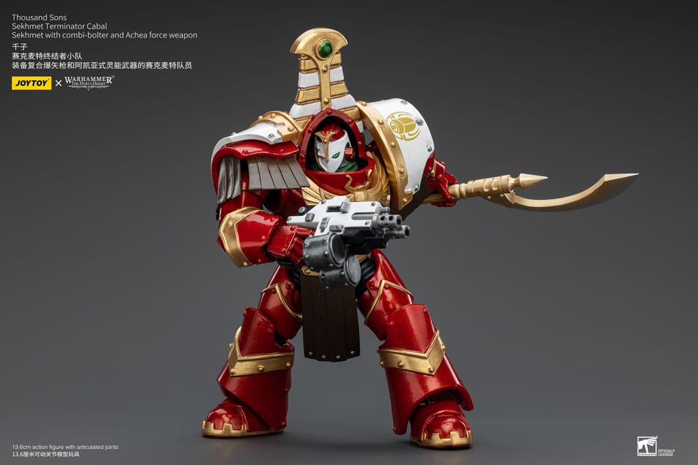 Warhammer The Horus Heresy Action Figure 1/18 Thousand Sons Sekhmet Terminator Cabal Sekhmet with Combi-Bolter and Achea Force Weapon 14 cm