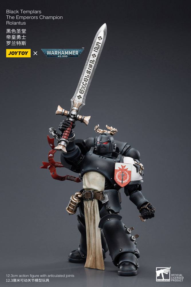 Warhammer 40k Action Figure 1/18 Black Templars The Emperors Champion Rolantus 12 cm