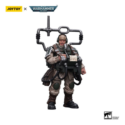 Warhammer 40k Action Figure 1/18 Astra Militarum Cadian Command Squad Veteran with Master Vox 12 cm