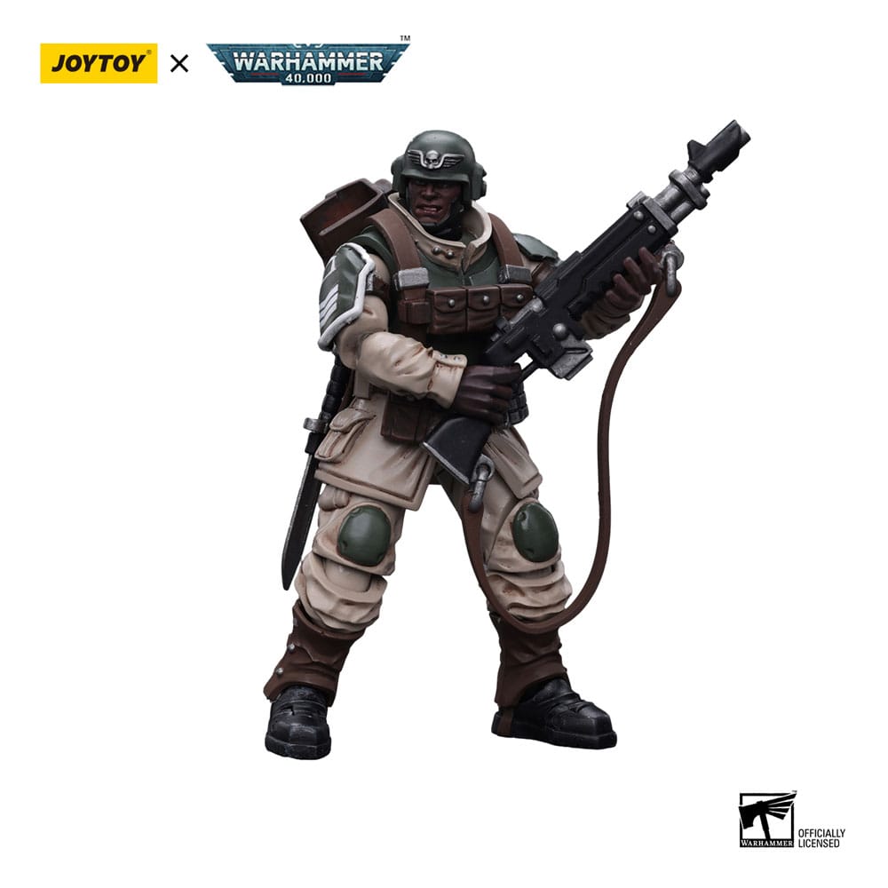 Warhammer 40k Action Figure 1/18 Astra Militarum Cadian Command Squad Veteran with Regimental Standard 12 cm