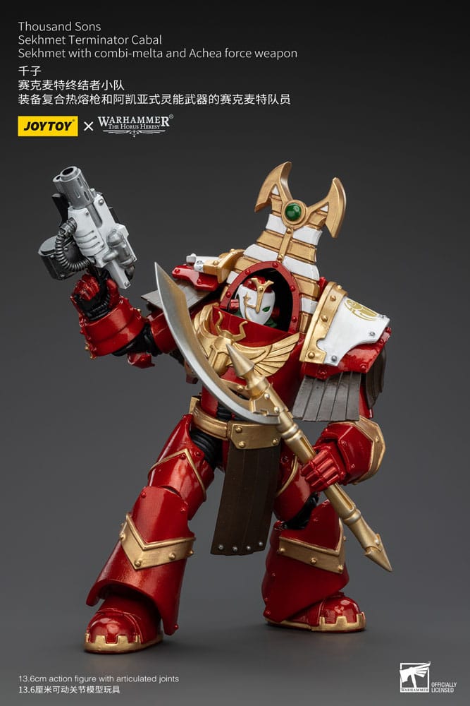 Warhammer The Horus Heresy Action Figure 1/18 Thousand Sons Sekhmet Terminator Cabal Sekhmet with Combi-Melta and Achea Force Weapon 14 cm