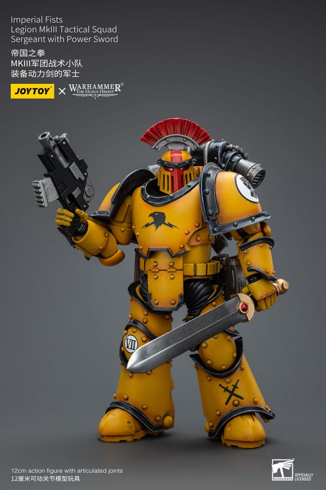 Warhammer The Horus Heresy Action Figure 1/18 Imperial Fists Legion MkIII Tactical Squad Sergeant with Power Sword 12 cm