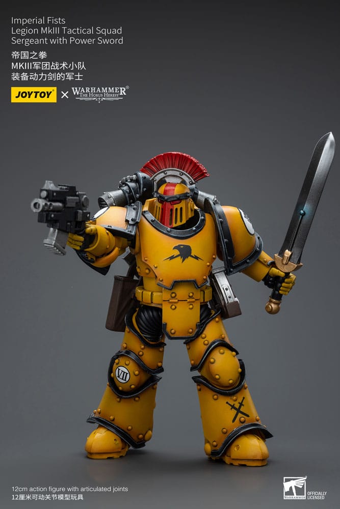 Warhammer The Horus Heresy Action Figure 1/18 Imperial Fists Legion MkIII Tactical Squad Sergeant with Power Sword 12 cm