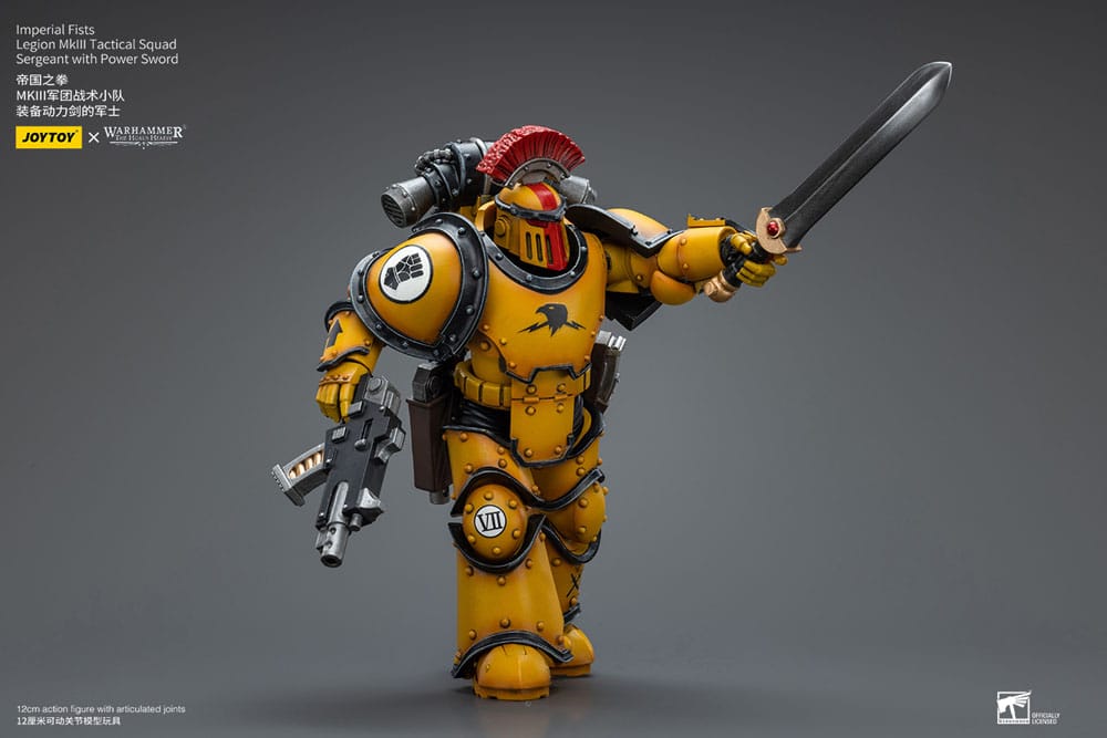 Warhammer The Horus Heresy Action Figure 1/18 Imperial Fists Legion MkIII Tactical Squad Sergeant with Power Sword 12 cm