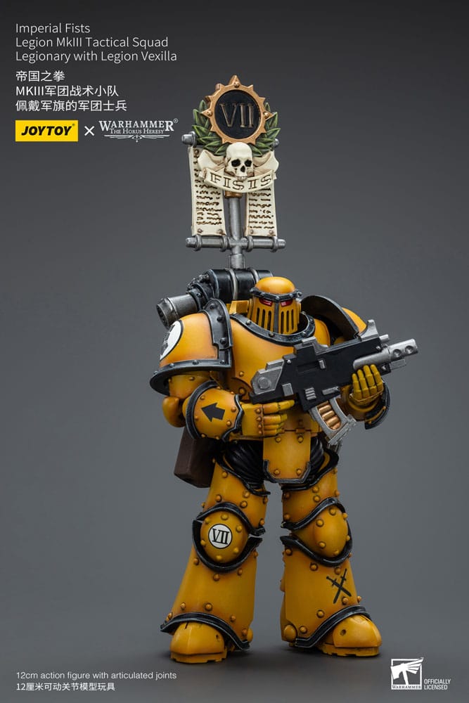 Warhammer The Horus Heresy Action Figure 1/18 Imperial Fists Legion MkIII Tactical Squad Legionary with Legion Vexilla 12 cm