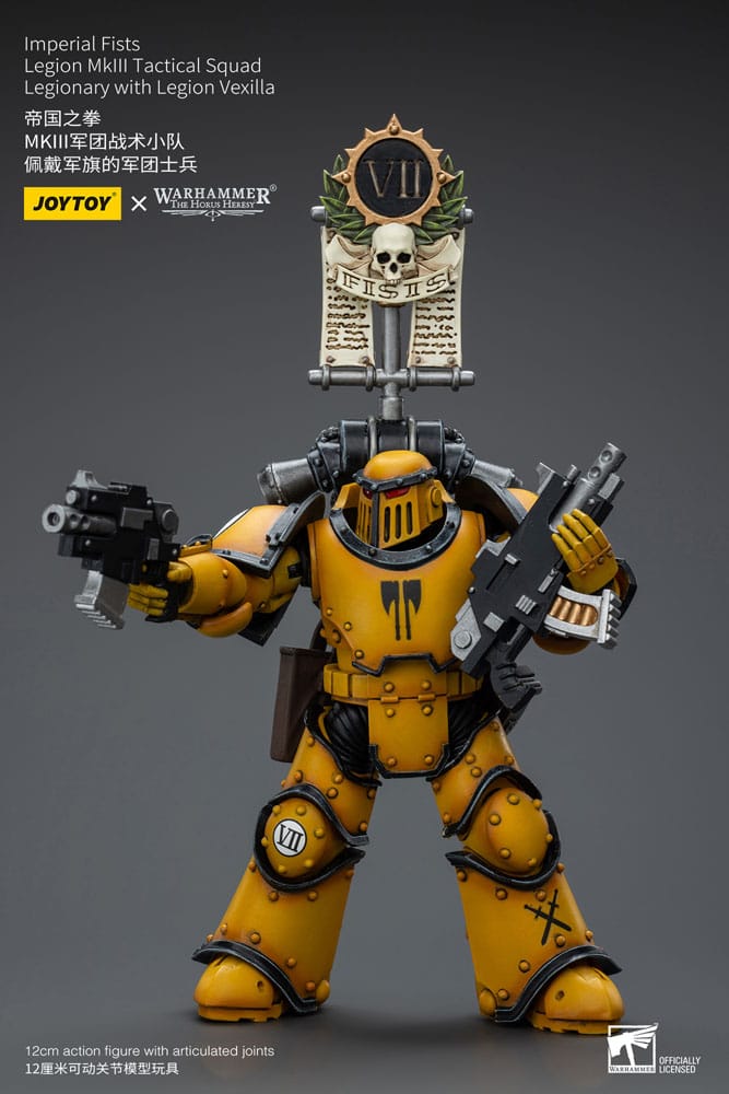 Warhammer The Horus Heresy Action Figure 1/18 Imperial Fists Legion MkIII Tactical Squad Legionary with Legion Vexilla 12 cm