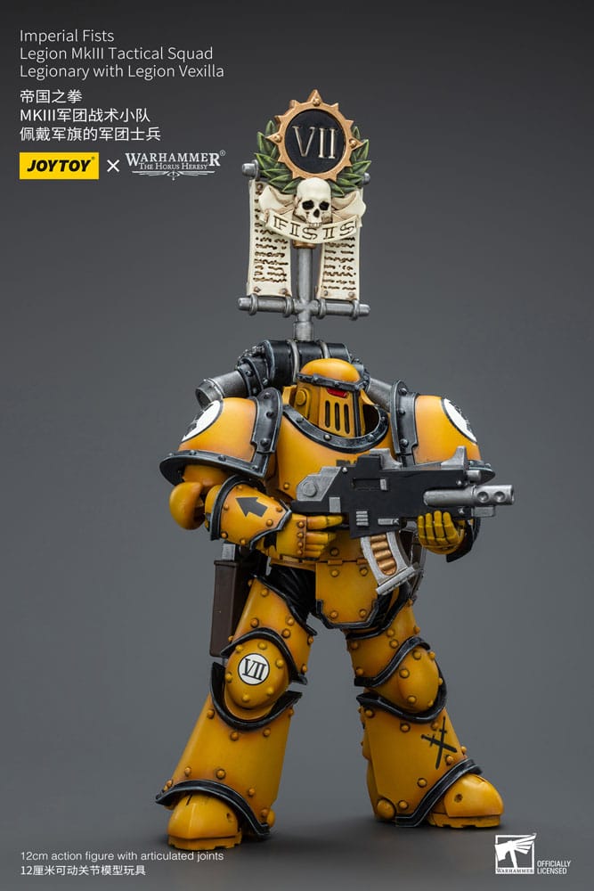 Warhammer The Horus Heresy Action Figure 1/18 Imperial Fists Legion MkIII Tactical Squad Legionary with Legion Vexilla 12 cm