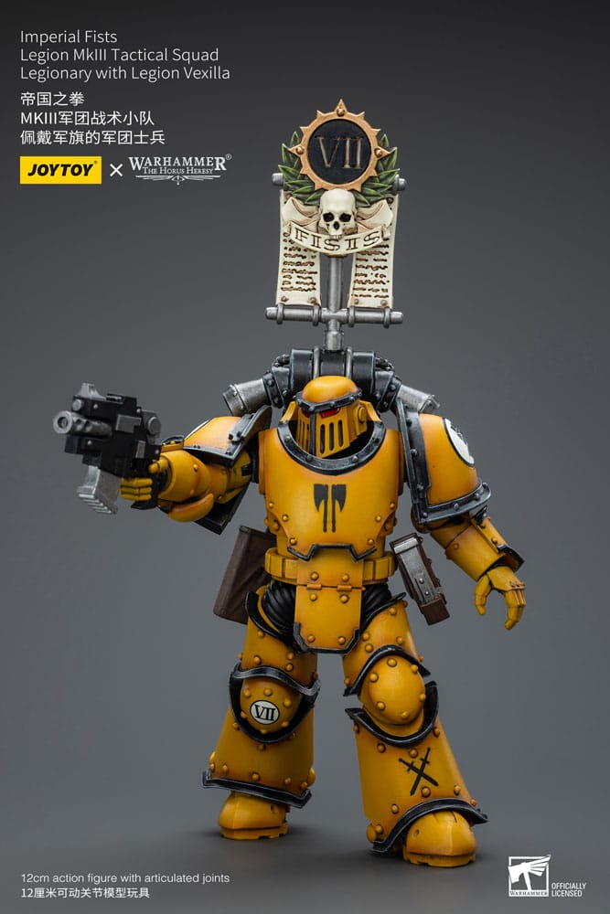 Warhammer The Horus Heresy Action Figure 1/18 Imperial Fists Legion MkIII Tactical Squad Legionary with Legion Vexilla 12 cm