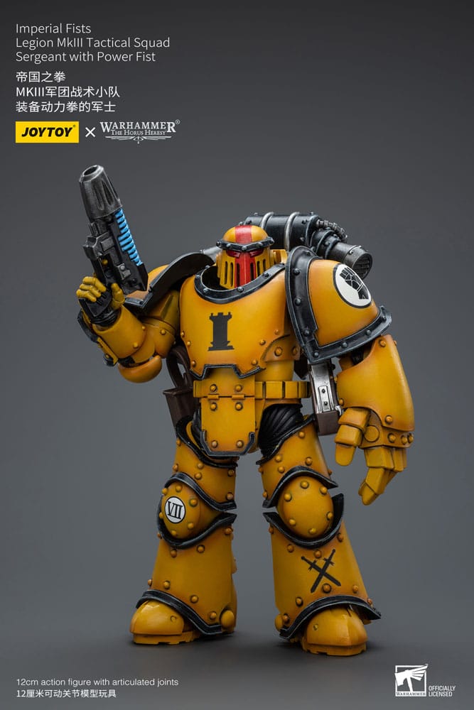 Warhammer The Horus Heresy Action Figure 1/18 Imperial Fists Legion MkIII Tactical Squad Sergeant with Power Fist 12 cm