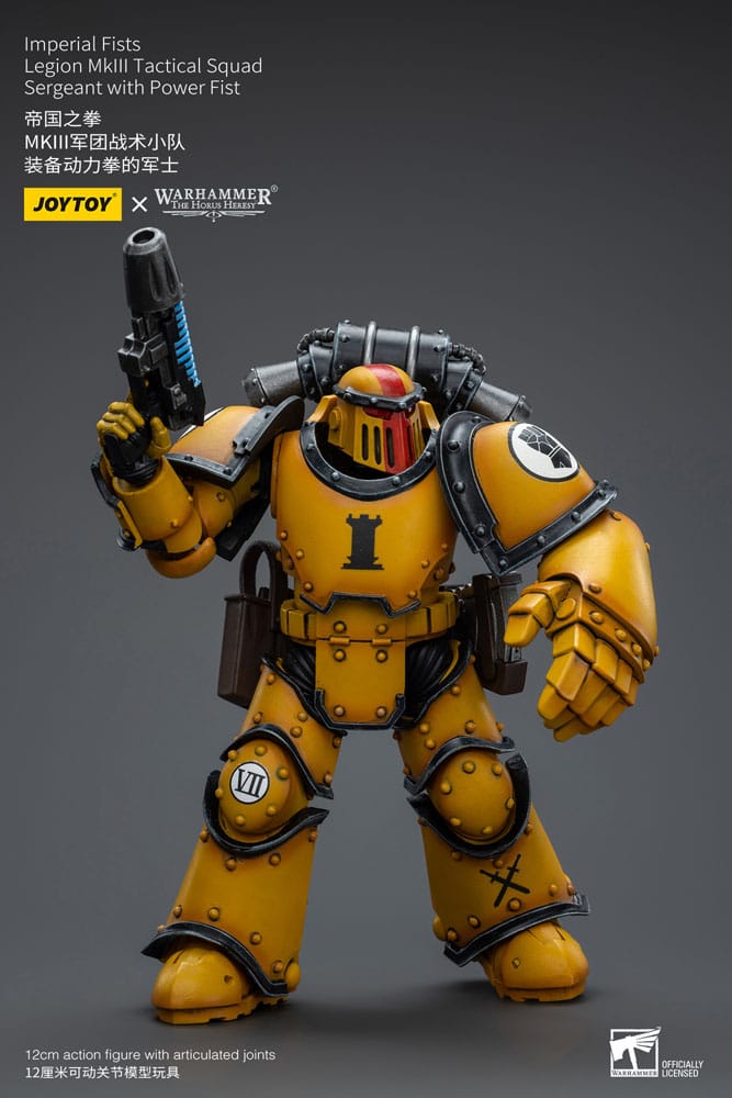 Warhammer The Horus Heresy Action Figure 1/18 Imperial Fists Legion MkIII Tactical Squad Sergeant with Power Fist 12 cm