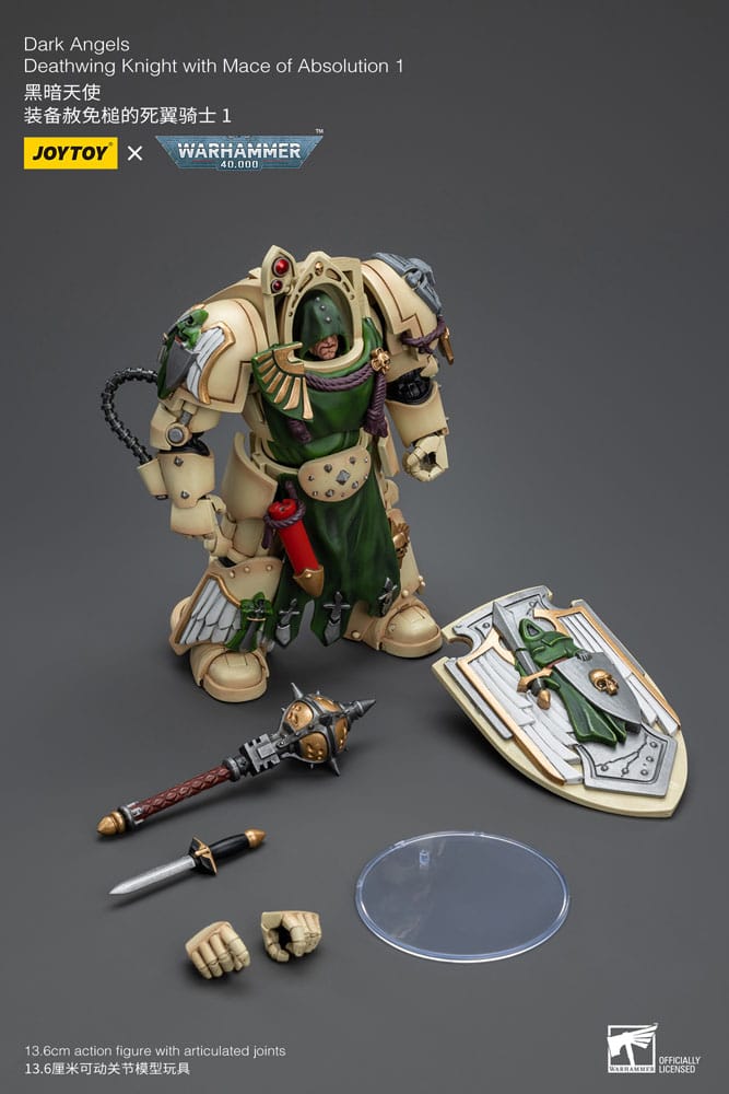 Warhammer 40k Action Figure 1/18 Dark Angels Deathwing Knight with Mace of Absolution 1 12 cm