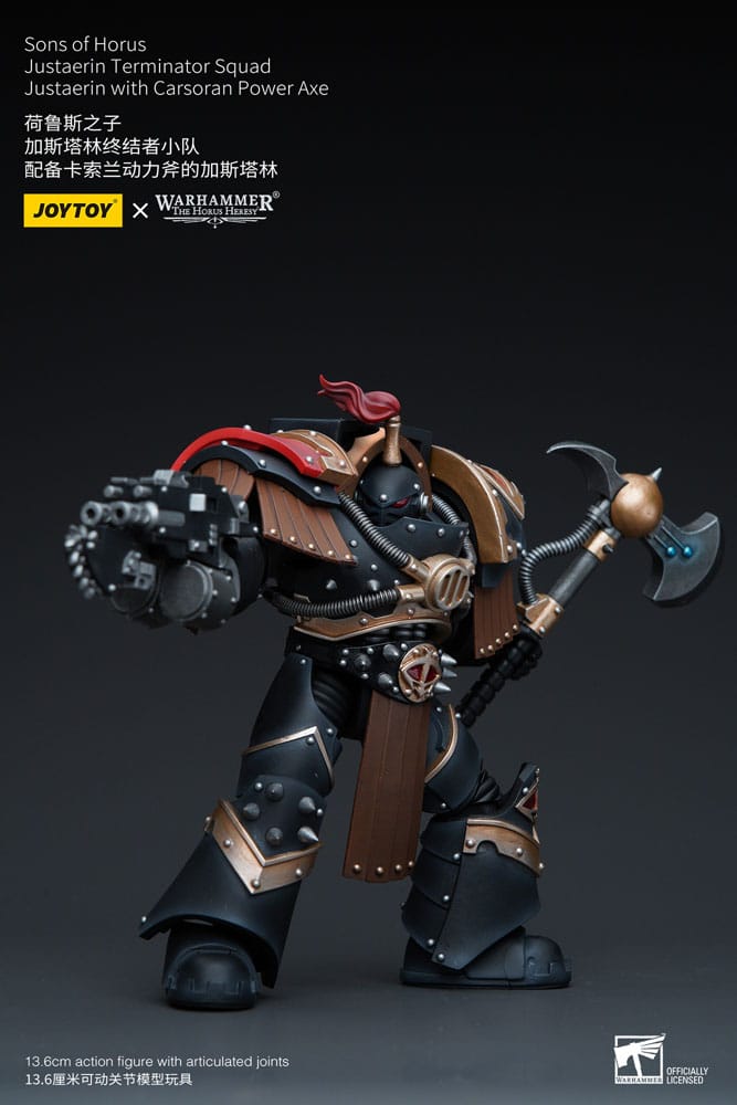 Warhammer The Horus Heresy Action Figure 1/18 Sons of Horus Justaerin Terminator Squad Justaerin with Carsoran Power Axe 12 cm