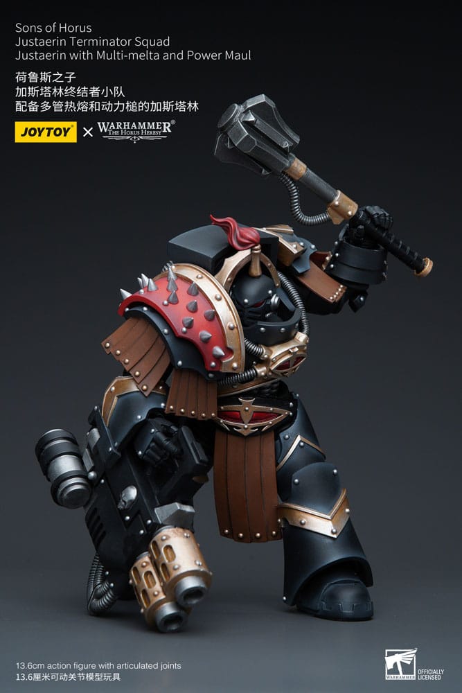 Warhammer The Horus Heresy Action Figure 1/18 Sons of Horus Justaerin Terminator Squad Justaerin with Multi-melta and Power MauL 12 cm