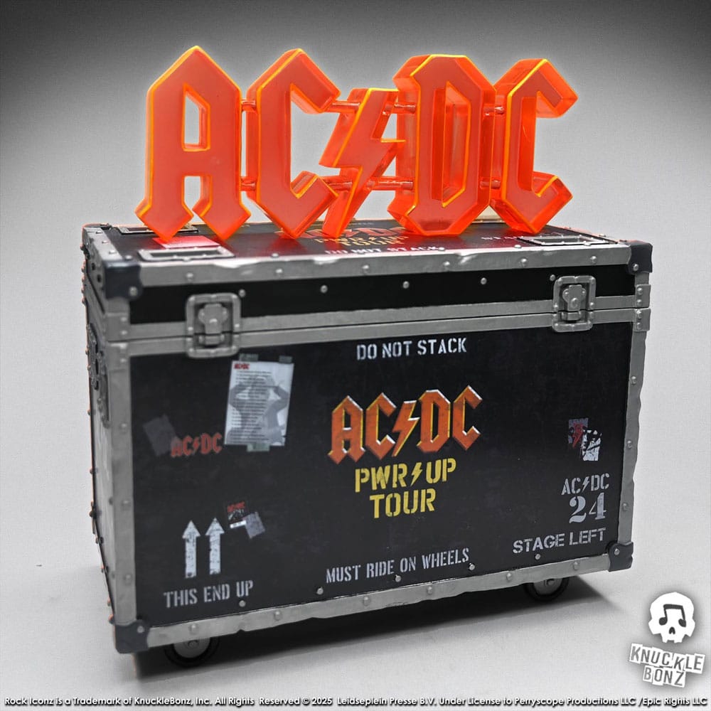 AC/DC Rock Ikonz On Tour Statue PWR UP Tour Road Case - Damaged packaging