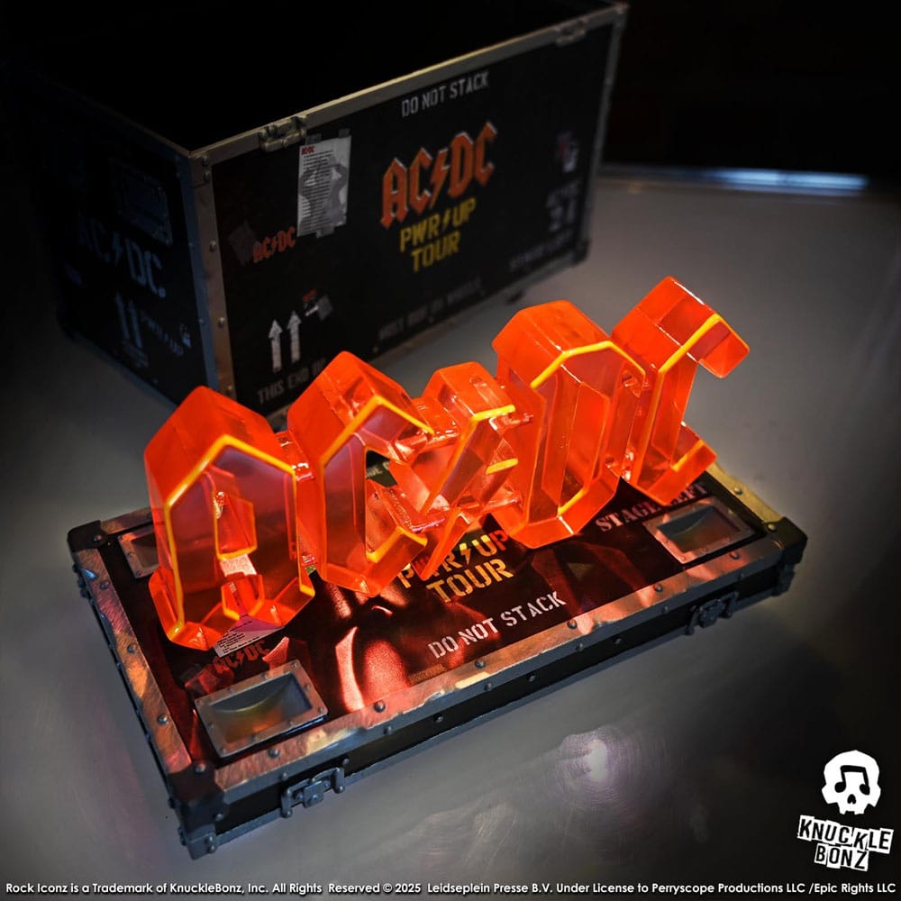 AC/DC Rock Ikonz On Tour Statue PWR UP Tour Road Case - Damaged packaging