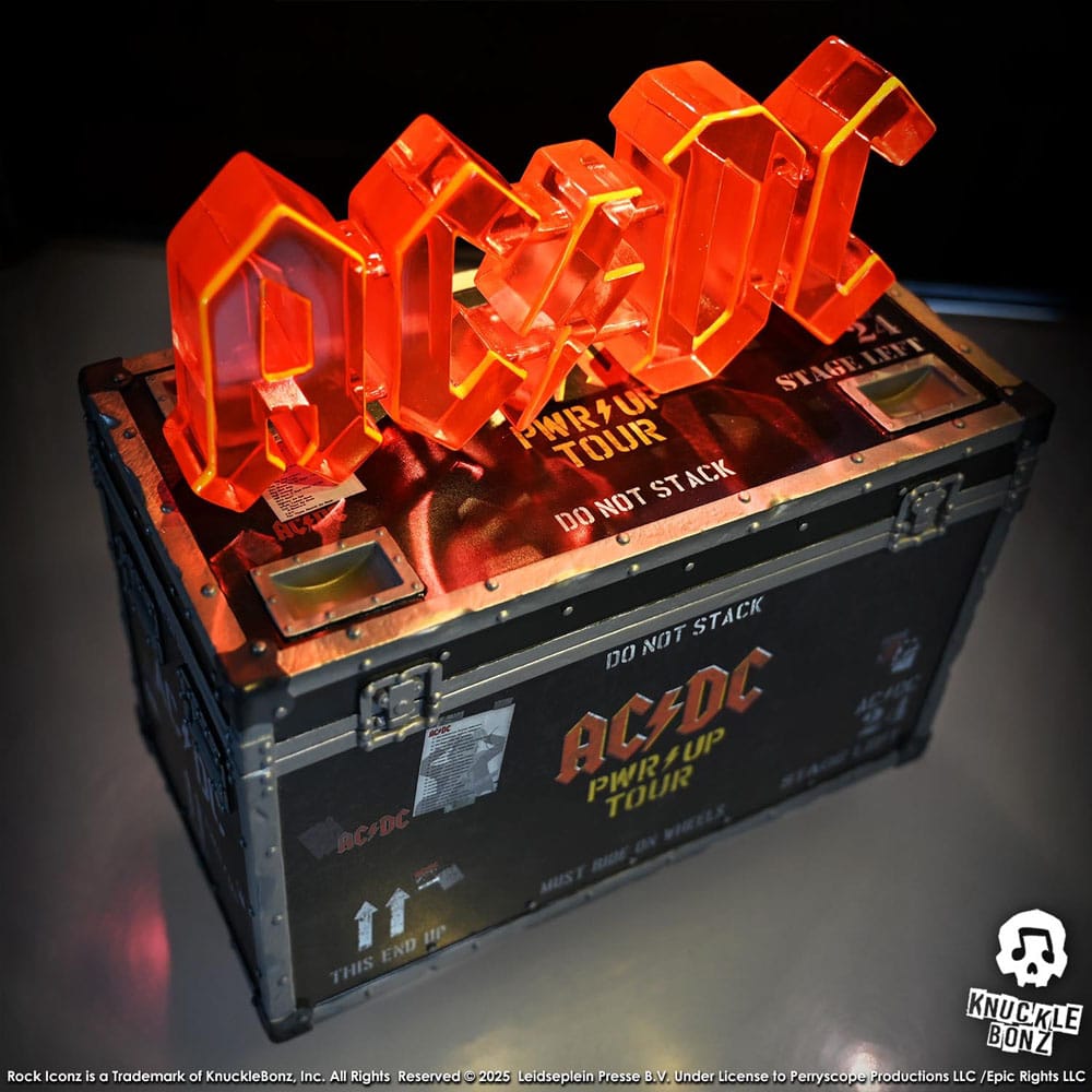 AC/DC Rock Ikonz On Tour Statue PWR UP Tour Road Case - Damaged packaging