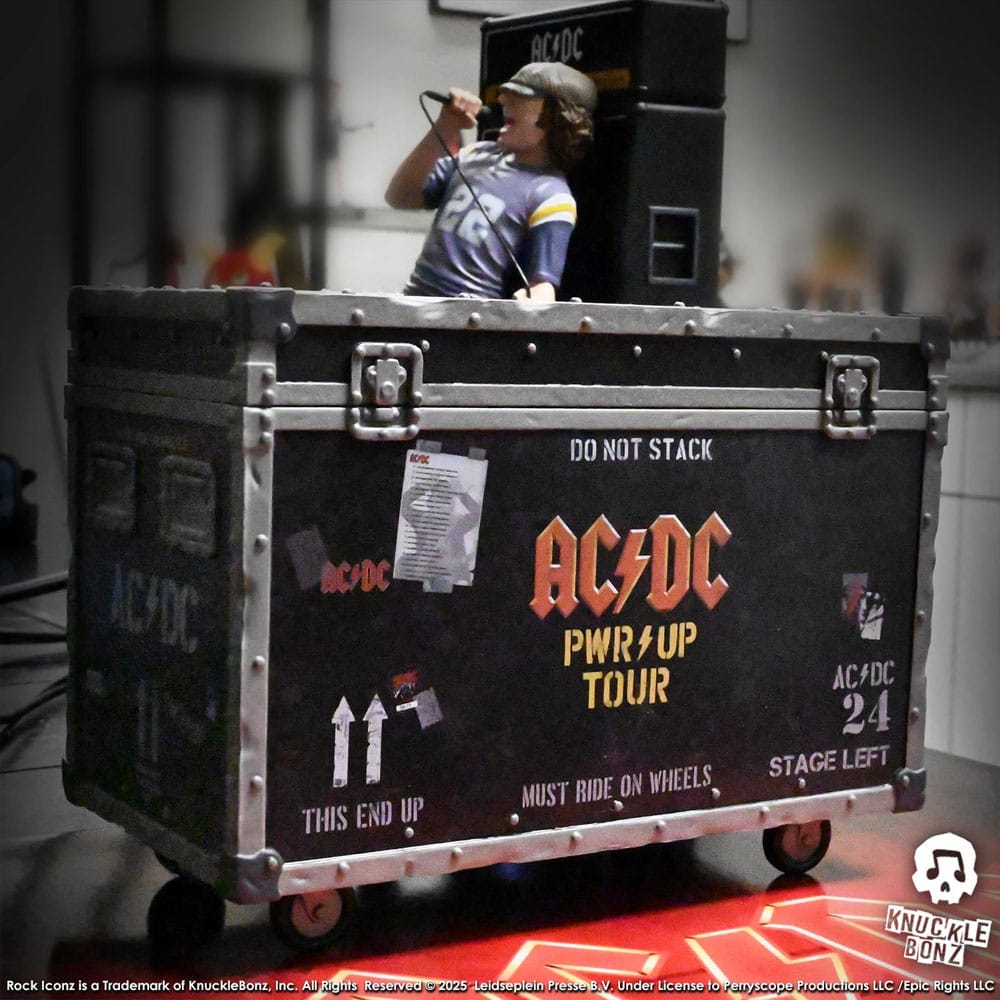 AC/DC Rock Ikonz On Tour Statue PWR UP Tour Road Case - Damaged packaging