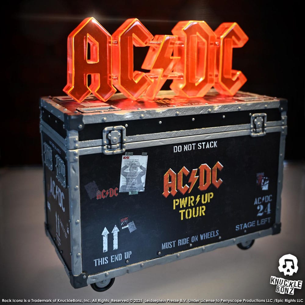 AC/DC Rock Ikonz On Tour Statue PWR UP Tour Road Case - Damaged packaging