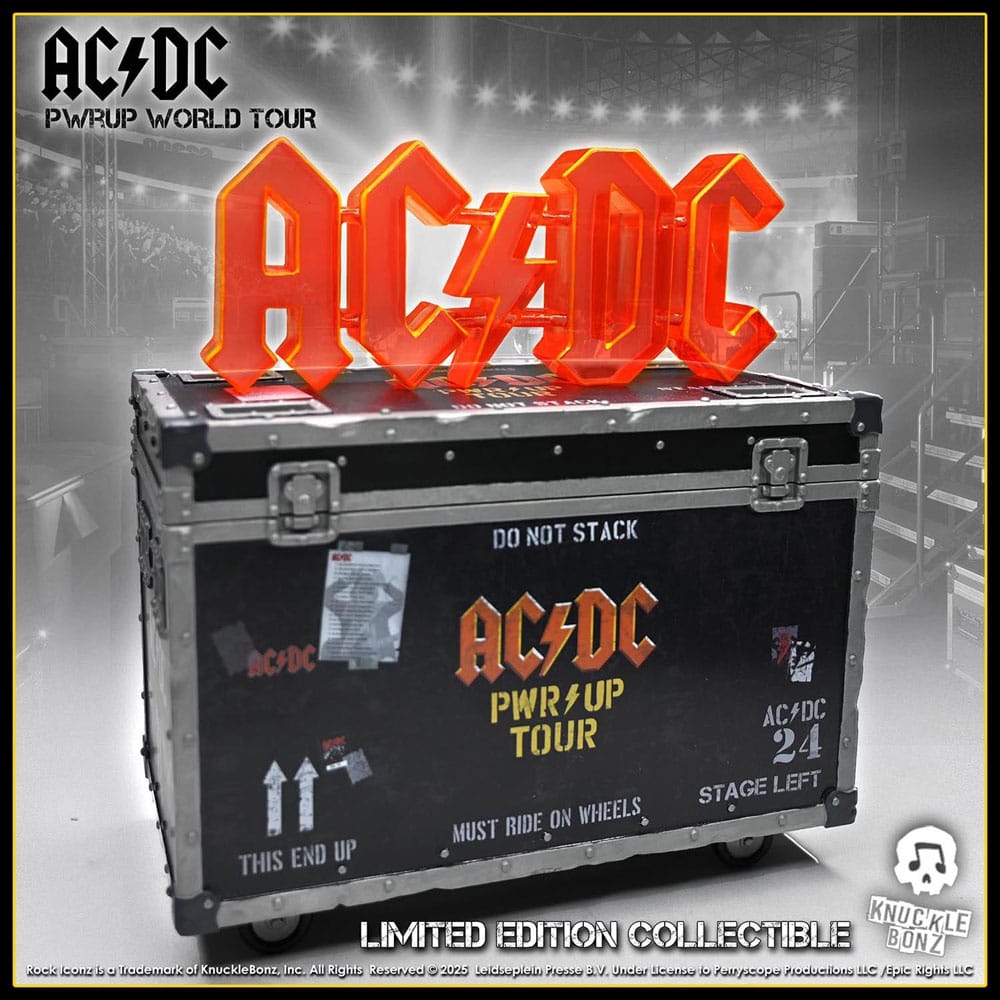 AC/DC Rock Ikonz On Tour Statue PWR UP Tour Road Case - Damaged packaging