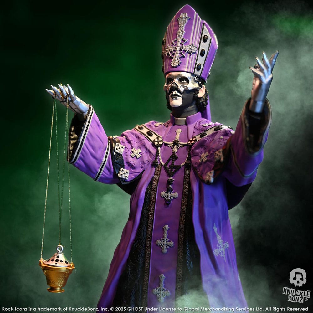 Ghost Rock Iconz Statue Papa V Perpetua Purple Robes 22 cm - Damaged packaging