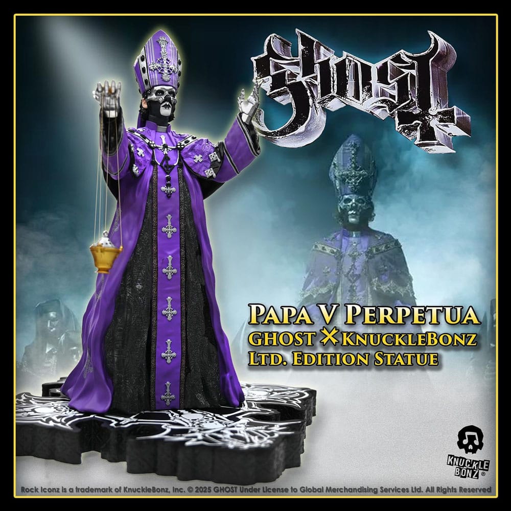 Ghost Rock Iconz Statue Papa V Perpetua Purple Robes 22 cm - Damaged packaging
