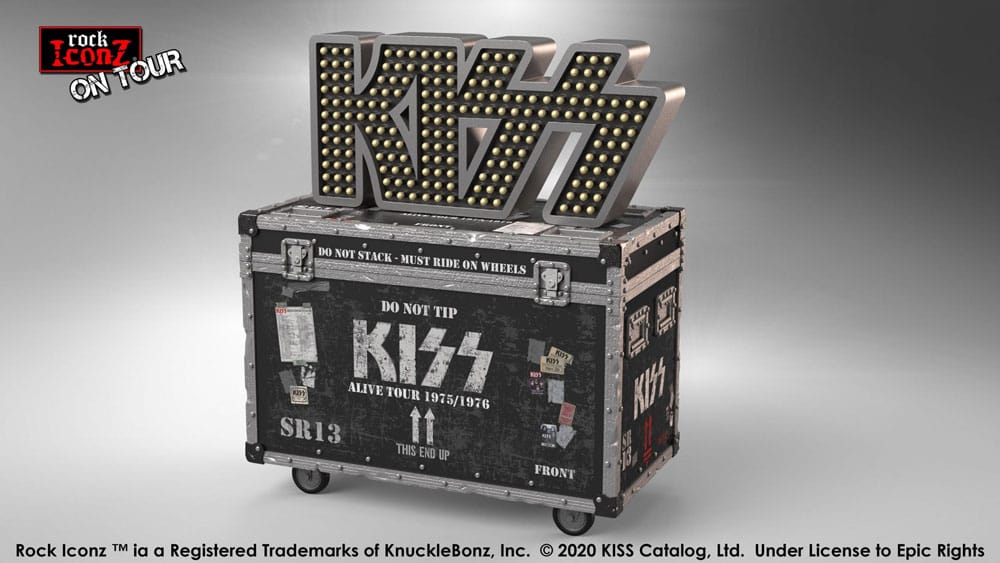 Kiss Rock Ikonz On Tour Road Case Statue + Stage Backdrop Set Alive! Tour