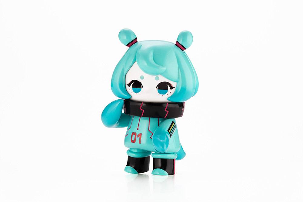 Hinomoto Heavy Industries Action Figure Ocean Exploration Robot Denshitako No. 3 Hatsune Miku Color Ver. 9 cm