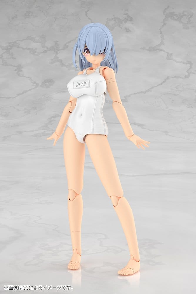 Frame Arms Girl Plastic Model Kit Mizuki School Swimsuits White Ver. 16 cm