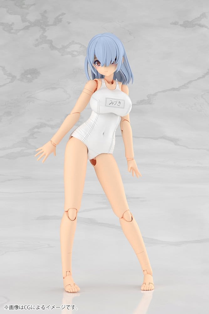 Frame Arms Girl Plastic Model Kit Mizuki School Swimsuits White Ver. 16 cm