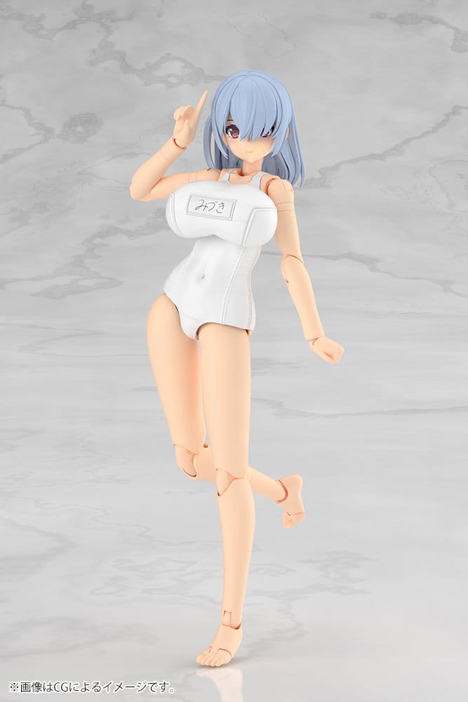 Frame Arms Girl Plastic Model Kit Mizuki School Swimsuits White Ver. 16 cm