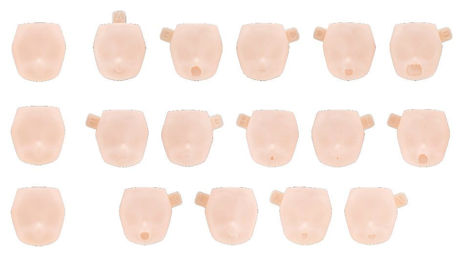 Megami Device M.S.G. Plastic Model Kit 1/1 10 Face Set Puni Mofu 01 Skin Color C