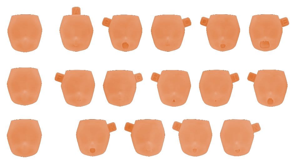 Megami Device M.S.G. Plastic Model Kit 1/1 10 Face Set Puni Mofu 01 Skin Color E
