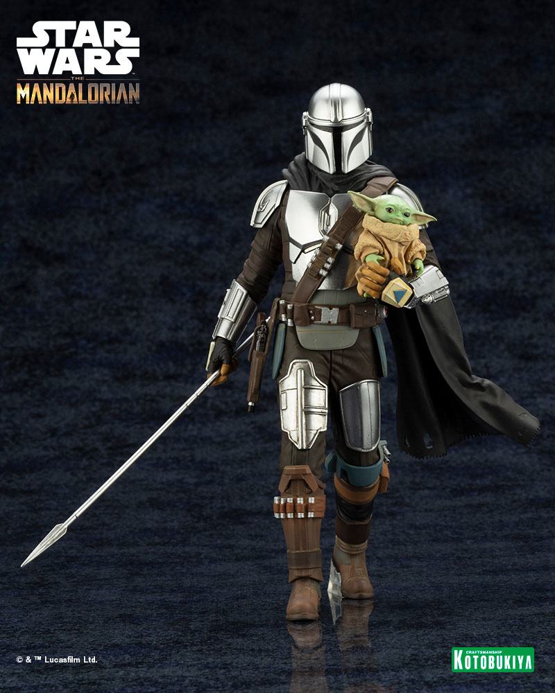 Star Wars The Mandalorian ARTFX Statue 1/10 Mandalorian & Grogu with Beskar Staff 18 cm