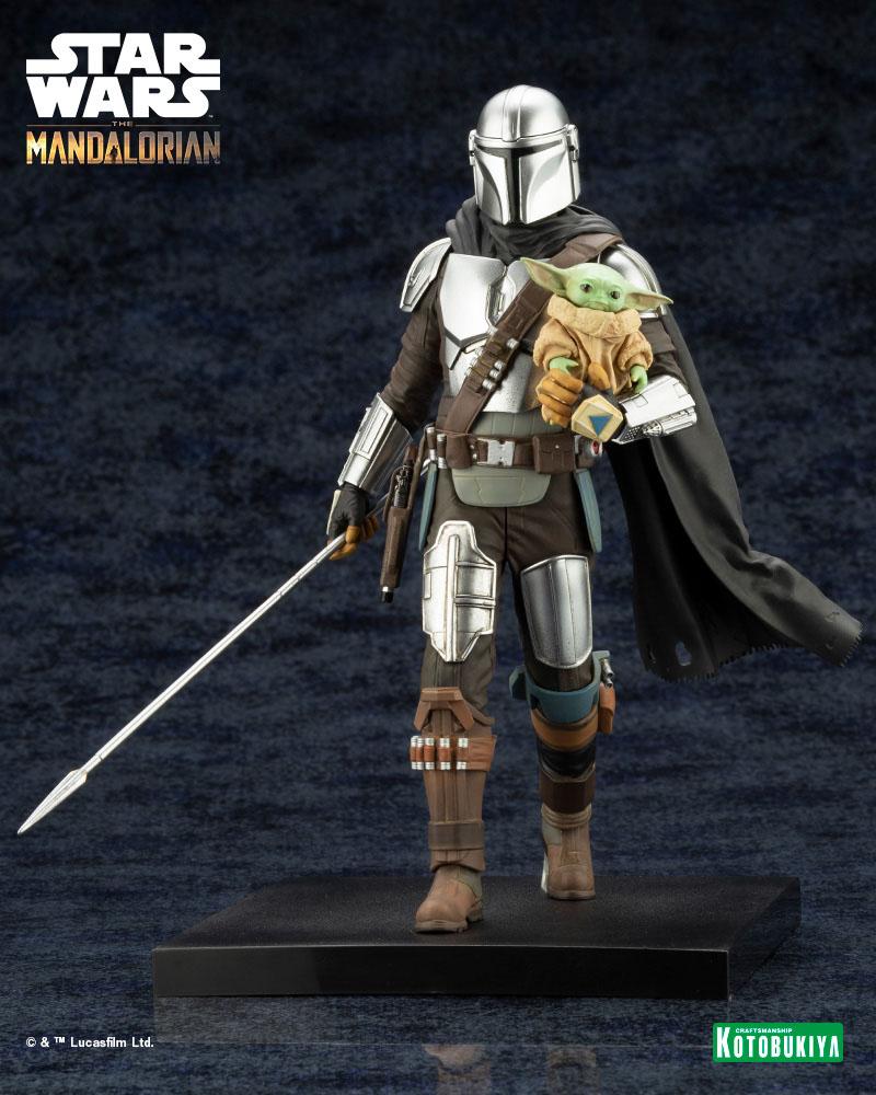 Star Wars The Mandalorian ARTFX Statue 1/10 Mandalorian & Grogu with Beskar Staff 18 cm