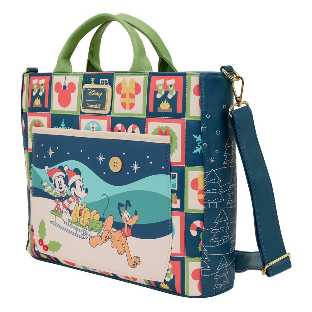 Disney by Loungefly Canvas Tote Bag Mickey and Minnie Holiday